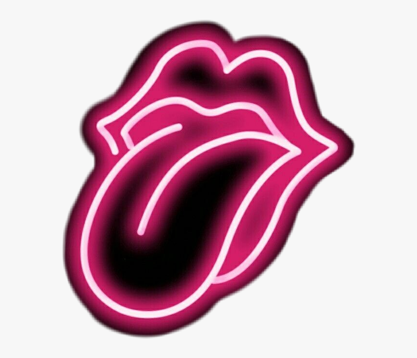 #4thplace 
#neon #toungeout #lips #red #tounge #scneon - Pink Rolling Stones Tongue, HD Png Download, Free Download