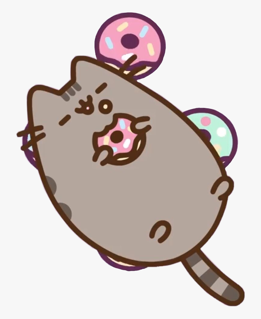 drawing of a Pusheen holding food