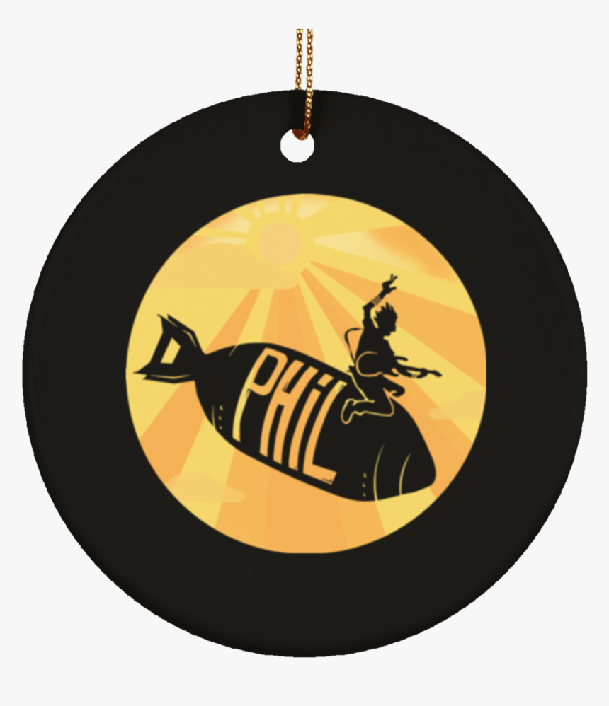Phil Bomb Ceramic Circle Tree Ornament - Silhouette, HD Png Download, Free Download