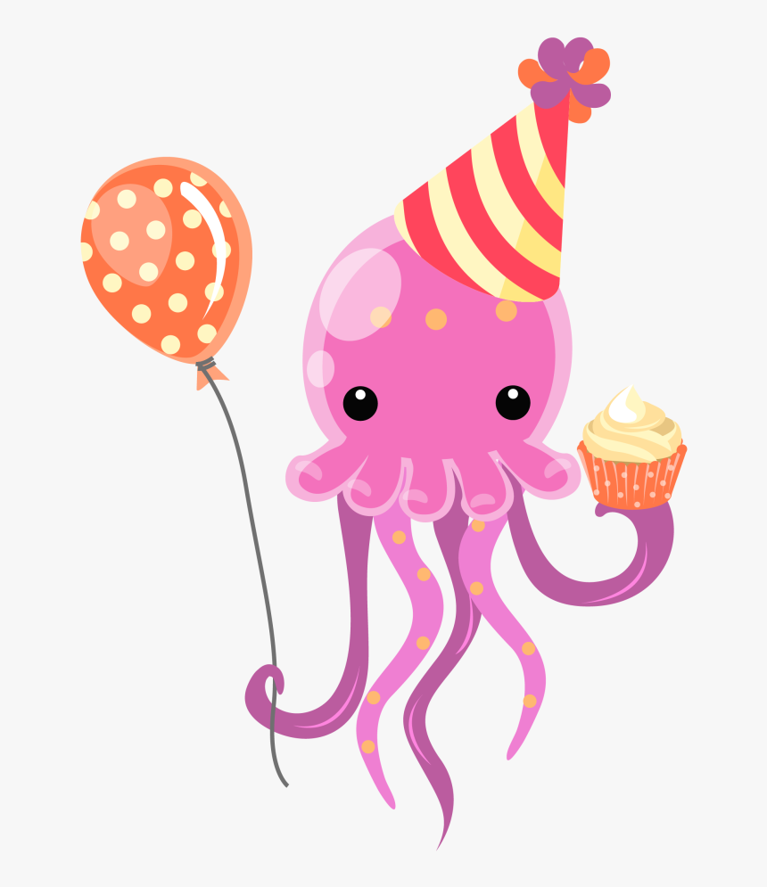 Jellyfish Clipart Happy Jellyfish - Happy Birthday Sea Png, Transparent Png, Free Download