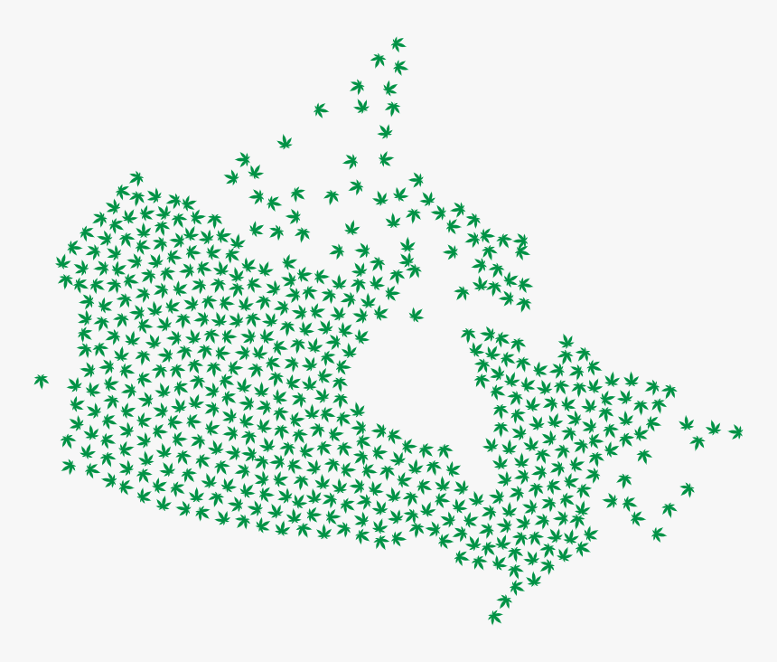 Marijuana Canada Map Green - Papier Origami Bleu Ciel, HD Png Download, Free Download