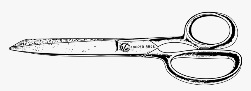 Weapon,line Art,tool - Black And White Clipart Of Scissors, HD Png Download, Free Download