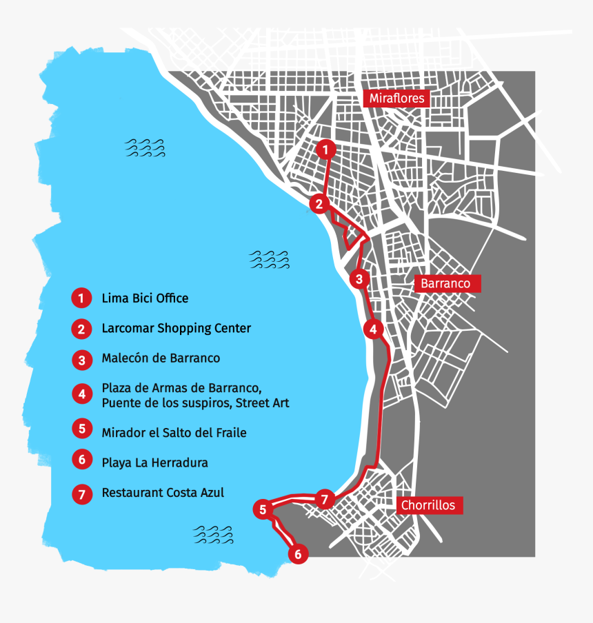 Map Bohemian And Beach Tour, Lima - Map, HD Png Download, Free Download