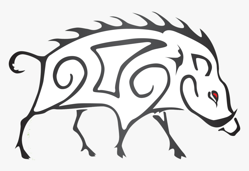 Hog Vector Wild Boar - Easy Drawings Of A Boar, HD Png Download, Free Download