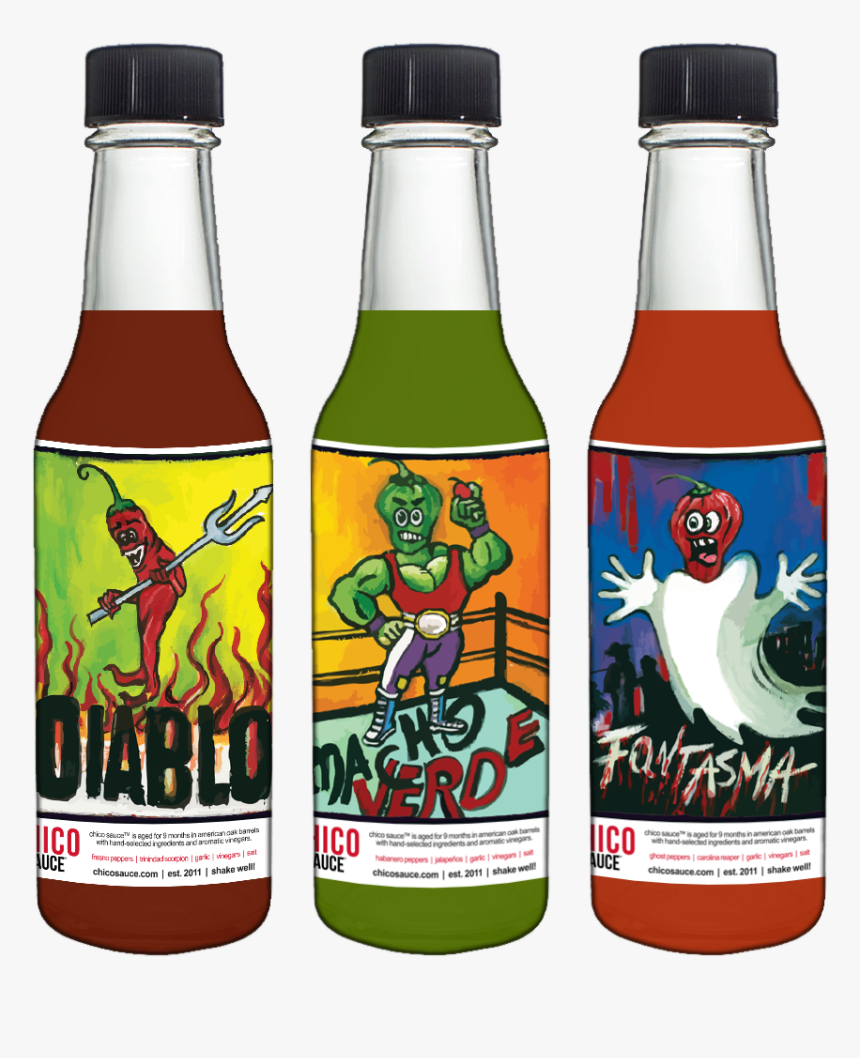 Chico Sauce Bottles2 - Glass Bottle, HD Png Download, Free Download