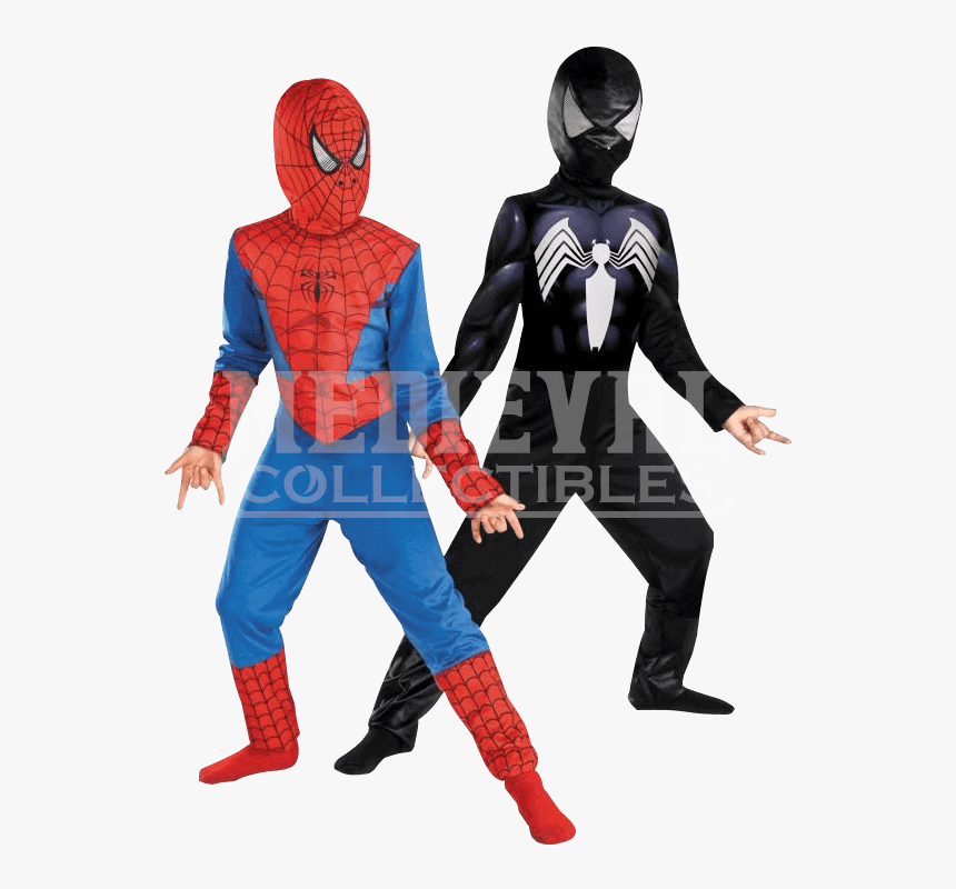 Kids Reversible Ultimate Spider Man Costume - Black Suit Spiderman Halloween Costume, HD Png Download, Free Download