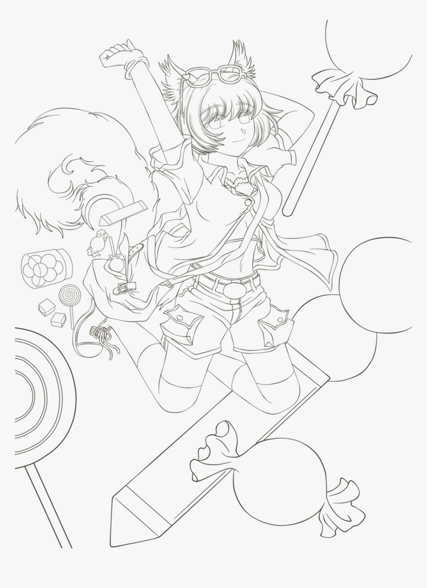 Candy Fox Lines By Witchcrystalchan - Line Art, HD Png Download, Free Download