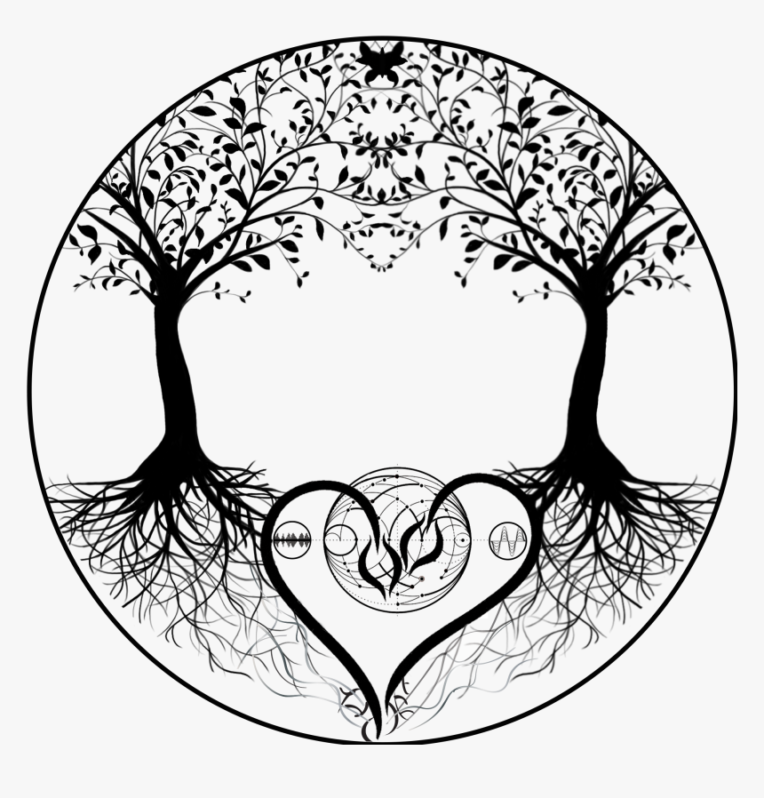 Circle Tree Logo - Drawing Heart, HD Png Download, Free Download