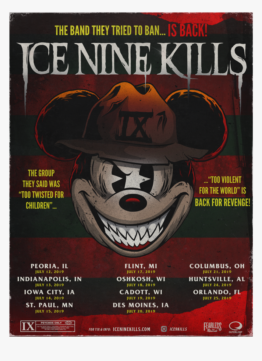 Mickey 2019 Tour Poster"
 Class="lazyload Lazyload - Ice Nine Kills, HD Png Download, Free Download