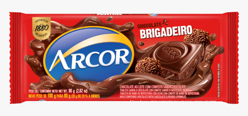 Tablete Arcor Brigadeiro 80g - Chocolate Meio Amargo Arcor, HD Png Download, Free Download