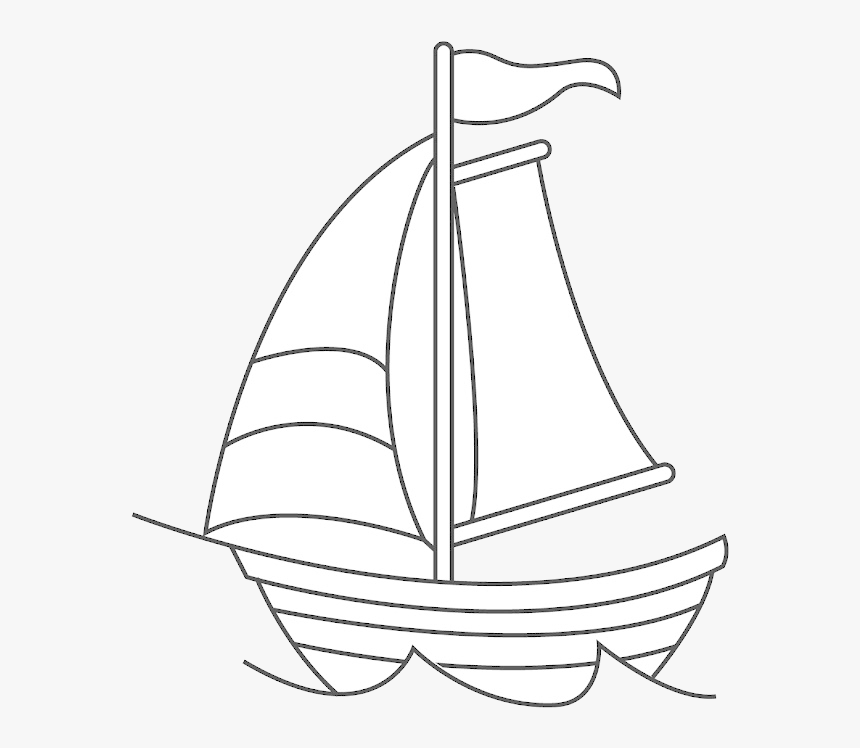 Sailboat Clipart Black And White Clip Art Transparent - Black And White Boat Clipart, HD Png Download, Free Download