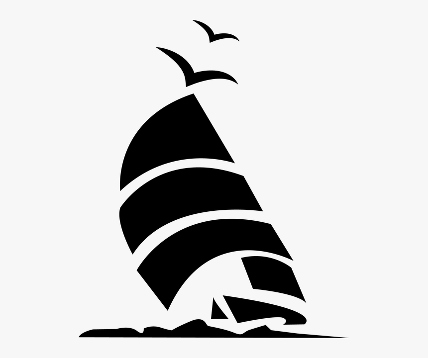 Boat, Sailboat, Ocean, Sailing, Port, Mast - Ship Abstract Art Black And White, HD Png Download, Free Download