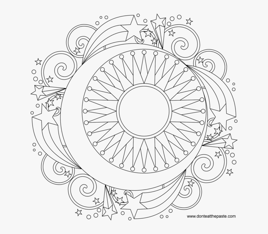Coloring Pages Sun And Moon, HD Png Download, Free Download