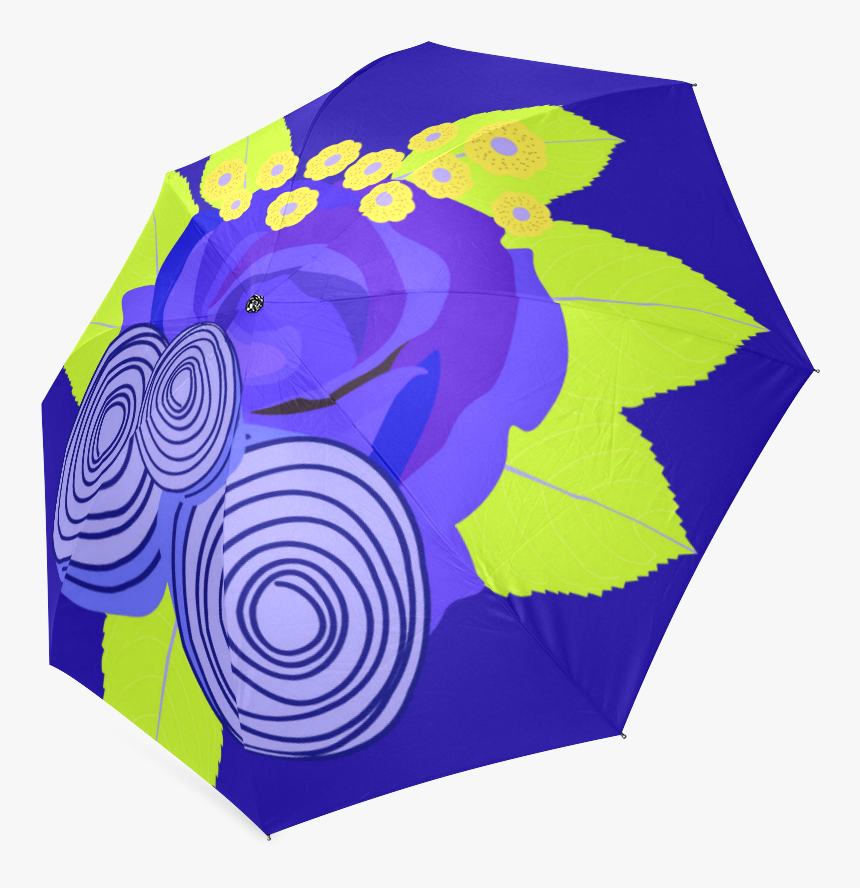 Indigo Watercolor Roses Floral Foldable Umbrella - Rose, HD Png Download, Free Download