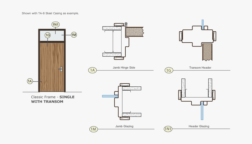 Classic Single With Transom - Hollow Metal Transom Frame, HD Png Download, Free Download