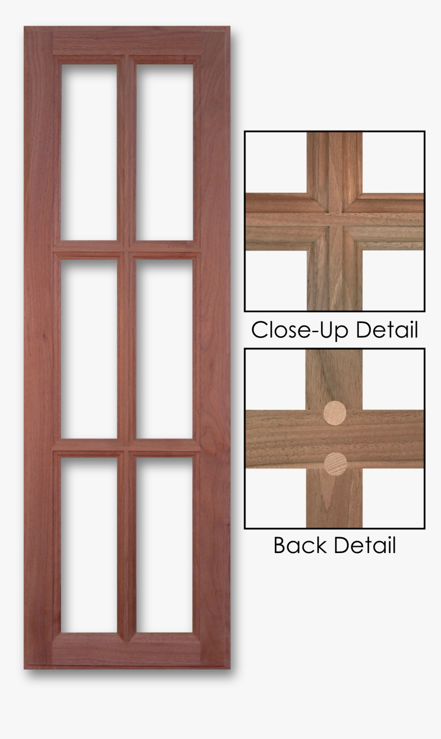 700 Black Walnut Mullion Grid Close-up Details Front - Door Mullions, HD Png Download, Free Download