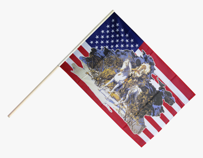 Usa With Indian Chief Hand Waving Flag - Flag, HD Png Download, Free Download