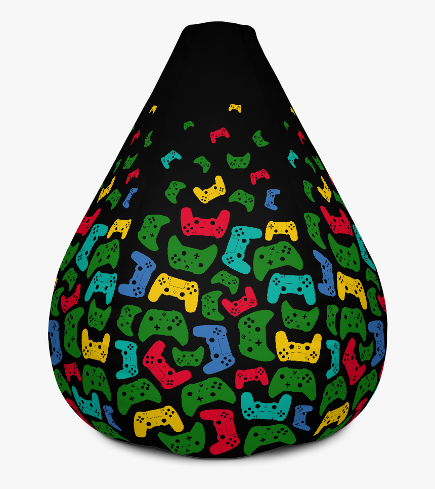 Controller Pattern Gamer Bean Bag Chair W/ Filling - Christmas Tree, HD Png Download, Free Download