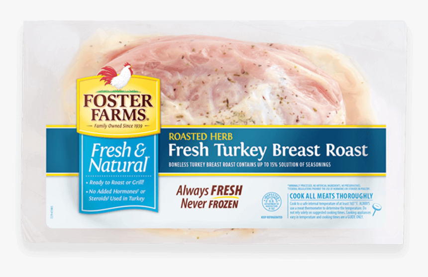 Roasted Herb Boneless Turkey Breast Roast - Roasted Herb Boneless Turkey Breast Foster Farms, HD Png Download, Free Download