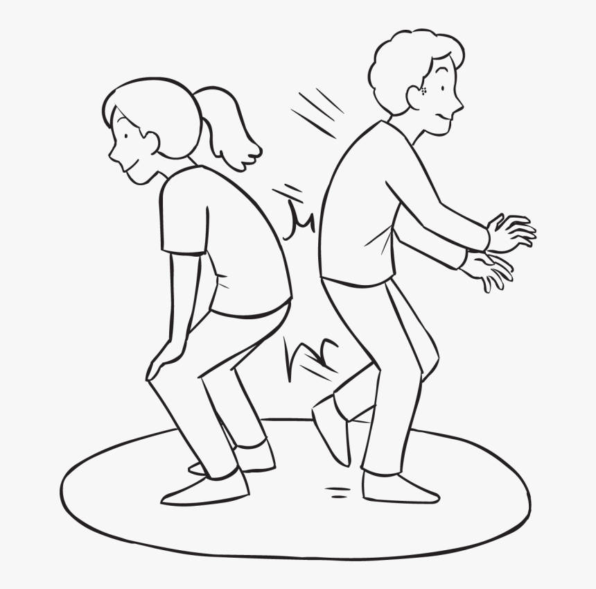 Two People Standing Back To Back In A Circle, Trying - Back To Back Butts, HD Png Download, Free Download