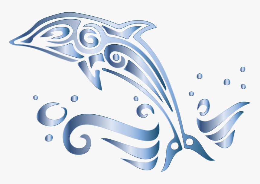 Chromatic Tribal Dolphin 12 No Background Icons Png - Transparent Background Dolphins Clipart, Png Download, Free Download