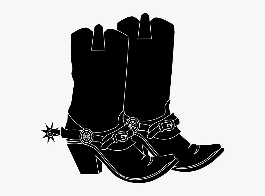 Cowgirl Hat And Boot Clip Art At Clker - Black Cowboy Boots Clipart, HD Png Download, Free Download