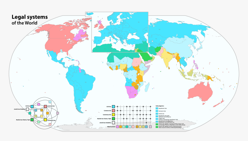 Map Of Legal Systems, HD Png Download, Free Download