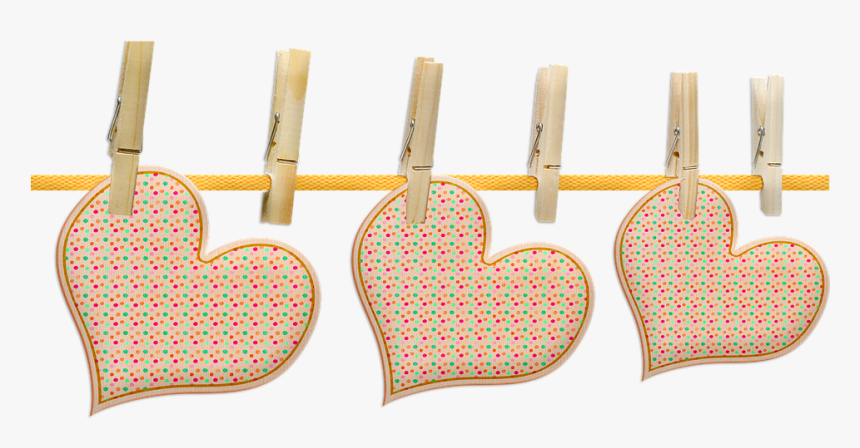 Hanging Hearts, Heart Clothesline, Heart - Varal De Corações Png, Transparent Png, Free Download