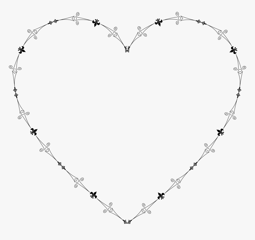 70 Decorative Flourish Clipart - Heart Dashed Lines, HD Png Download, Free Download