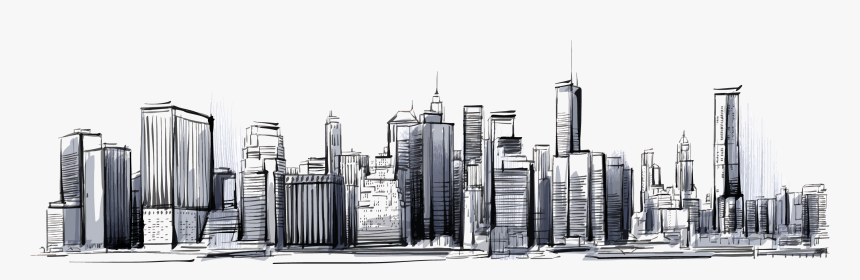 Skylines Drawing - City Skyline Drawing Png, Transparent Png, Free Download