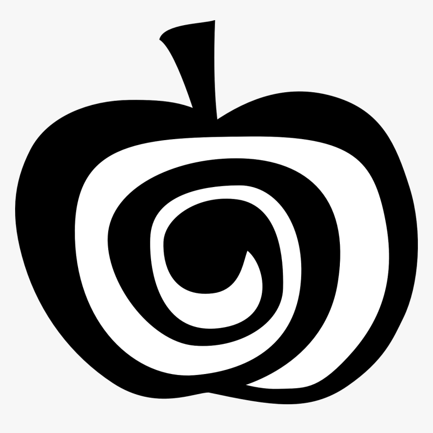 Black And White Apple Design, HD Png Download, Free Download