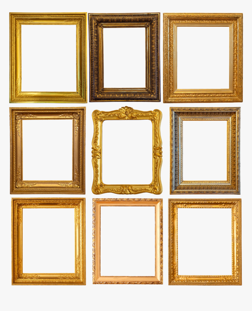 Golden Vintage Frames - Transparent Background Picture Frame Vintage, HD Png Download, Free Download