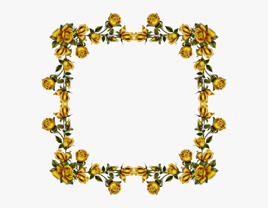 Transparent Golden Flower Png Funeral Frame Gold Flowers Png