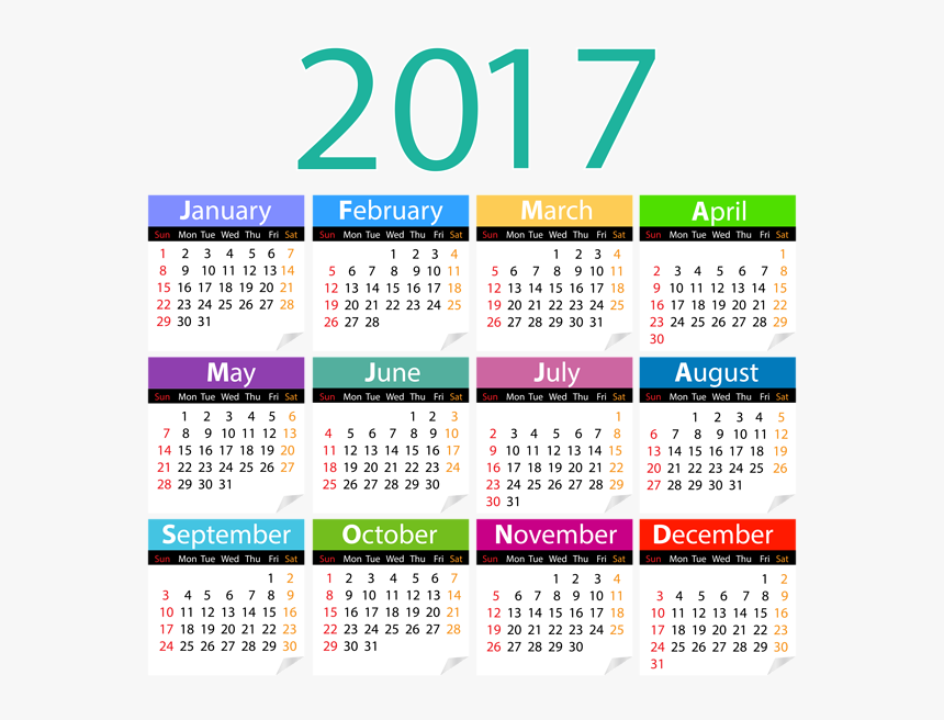 2017 Calender Png, Transparent Png, Free Download