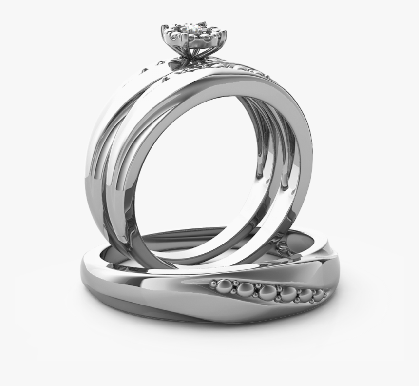 "trio De Anillos - Anillo Trio De Boda Oro Blanco, HD Png Download, Free Download