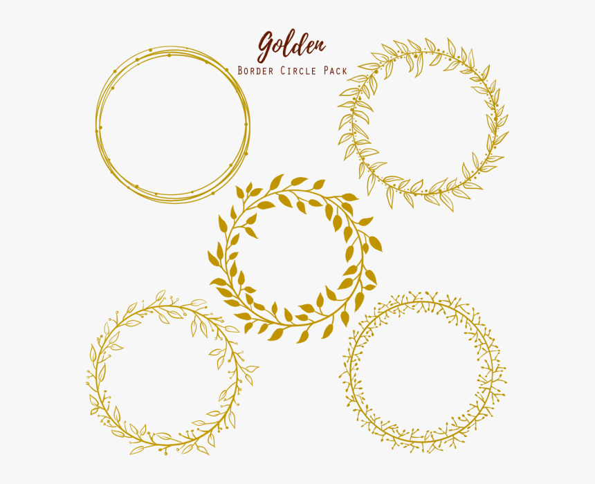 Golden Circle Wedding Frame Gold Golden Png And Psd Golden Border Circle Png Transparent Png Kindpng