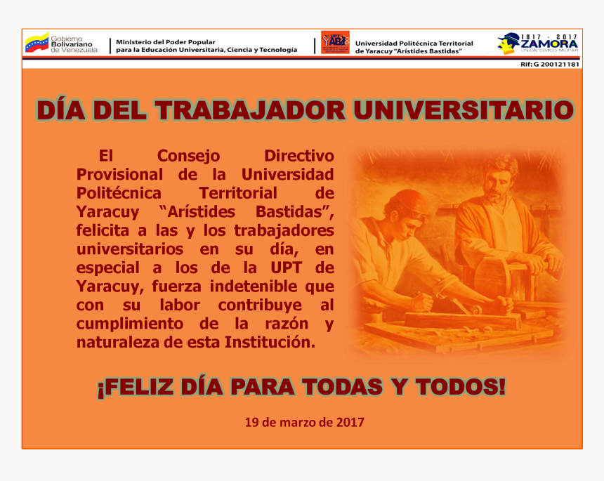 Día Del Trabajador Universitario En Venezuela, HD Png Download, Free Download