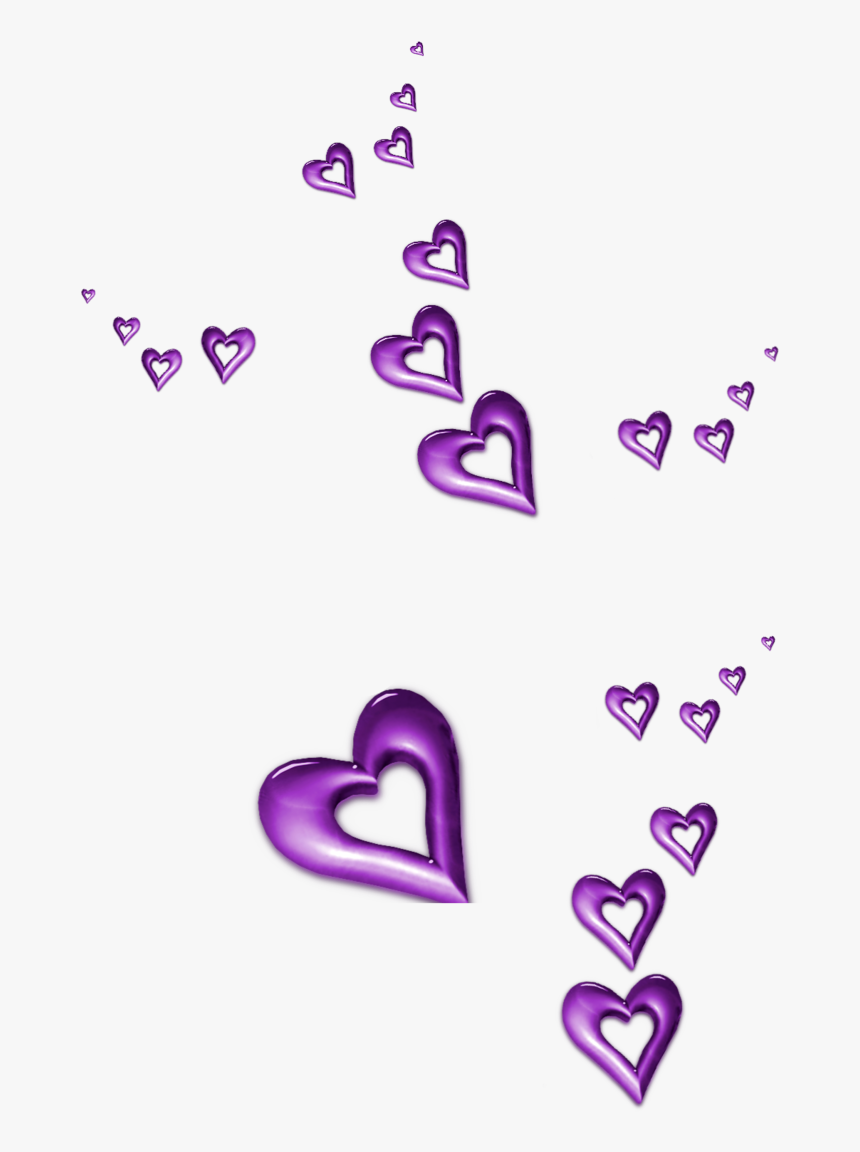 Purple Decorative Hearts Ornaments Png Clipart - Love Good Evening Images In Telugu, Transparent Png, Free Download