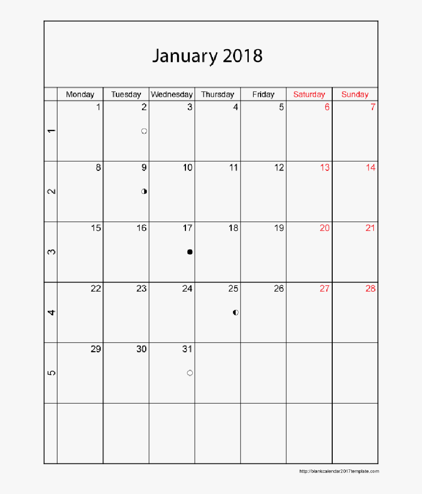 January 2017 Calendar Template Png, Transparent Png, Free Download