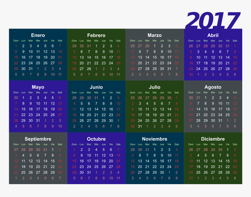 Calendario 2017 Clip Arts - 2012, HD Png Download, Free Download