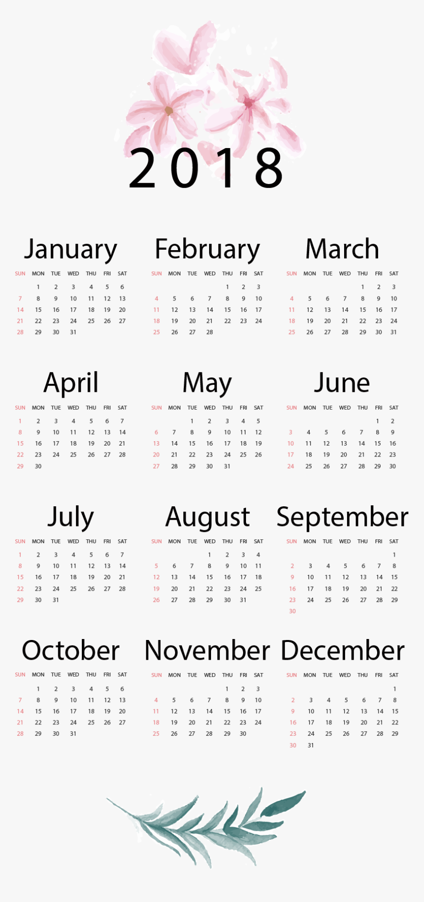 2018 Calendar Png - Calendar, Transparent Png, Free Download