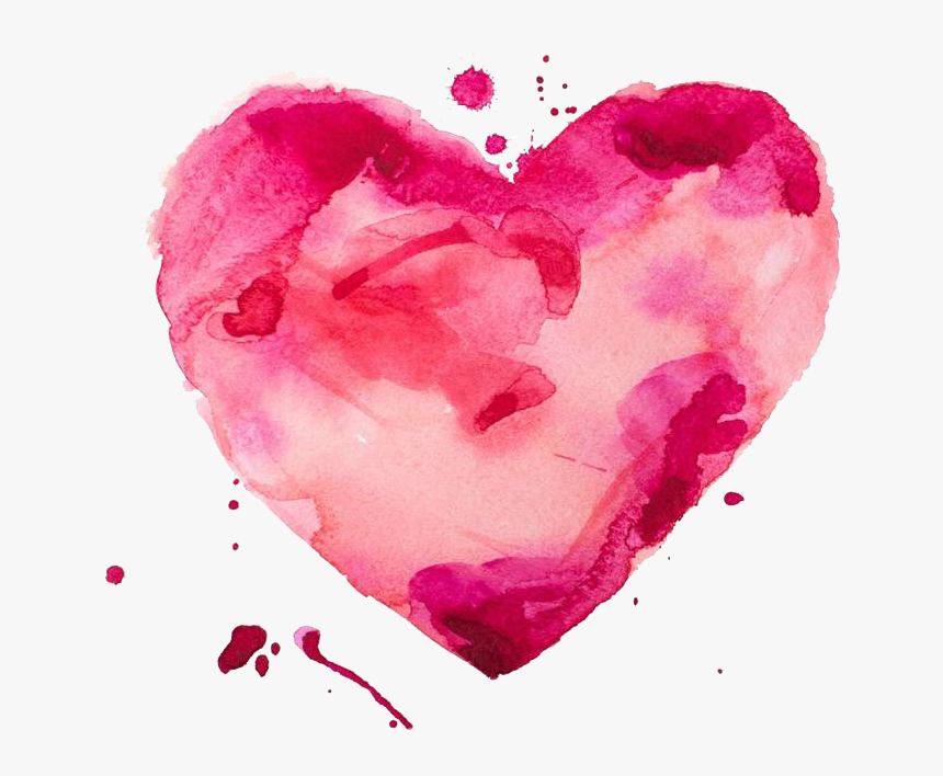 #heart #pink #watercolors #watercolor #watercolours - Heart Watercolor Png, Transparent Png, Free Download