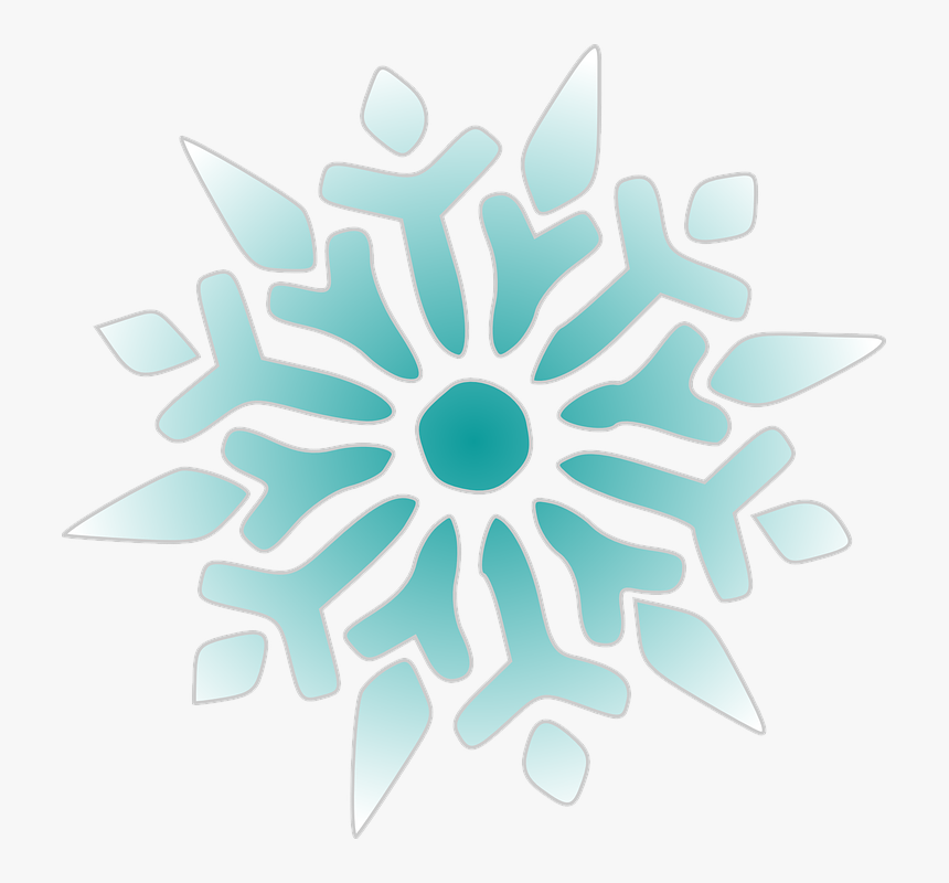 Floco De Neve, Cristal, Blue, Gelo, Simetria - Cartoon Transparent Background Snowflake, HD Png Download, Free Download