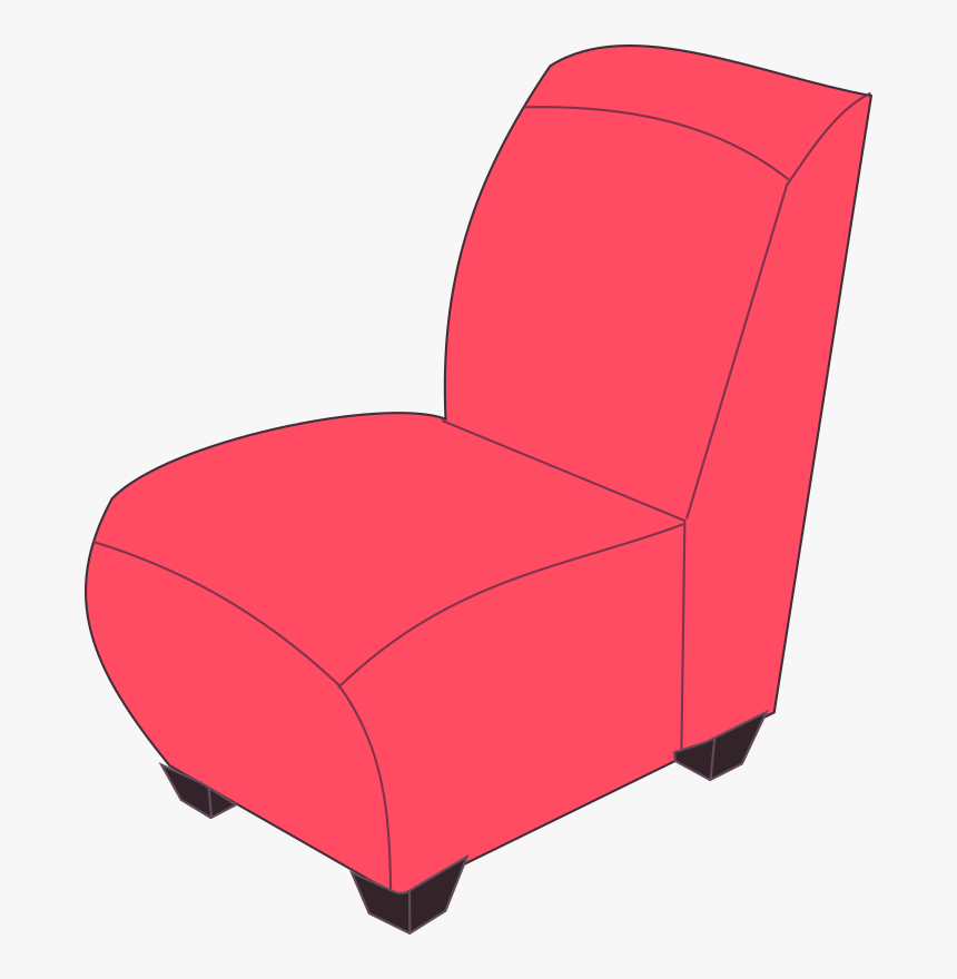 Red Armless Medium Image - Sofa Chair Clipart Png, Transparent Png, Free Download