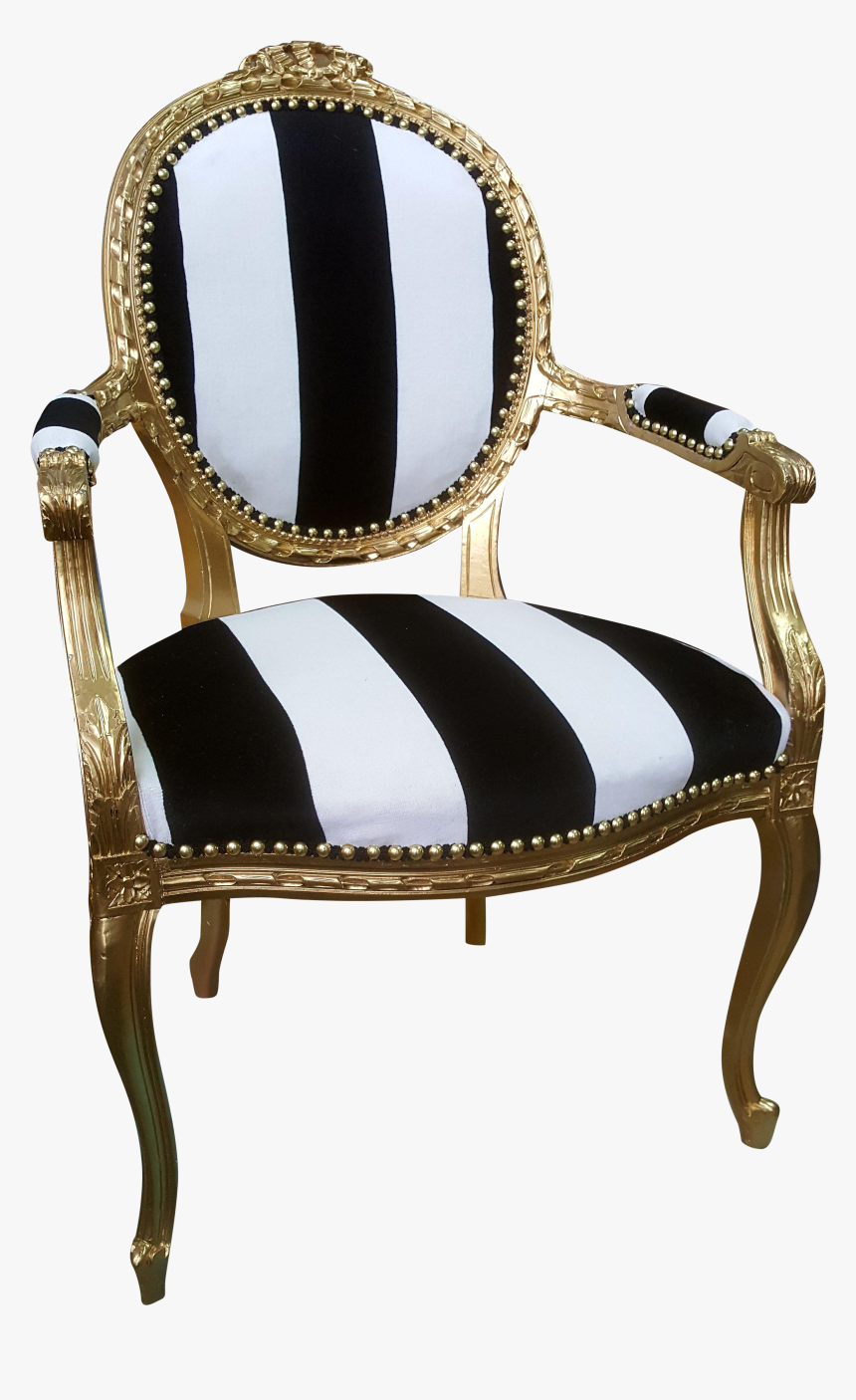 Black White Gold Chair , Transparent Cartoons - Black White Gold Chair, HD Png Download, Free Download