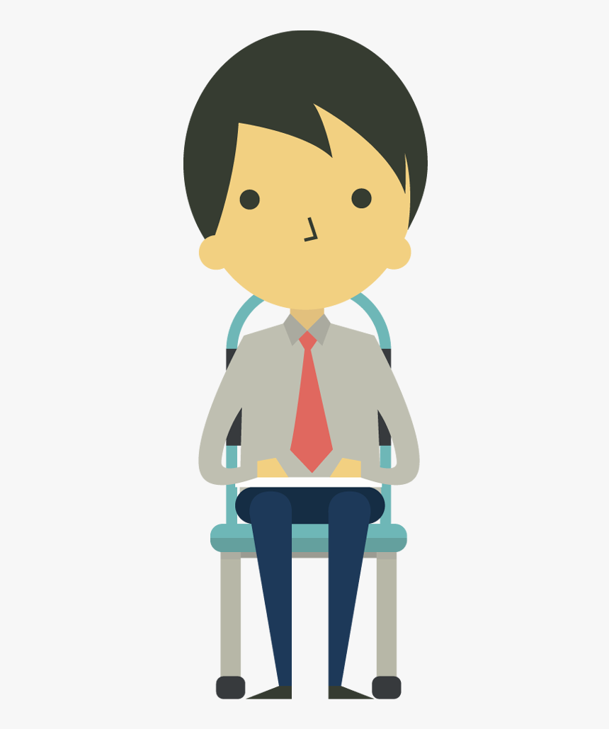 Cartoon Businessman Sitting On Chair - Cartoon Sitting In Chair, HD Png Download, Free Download
