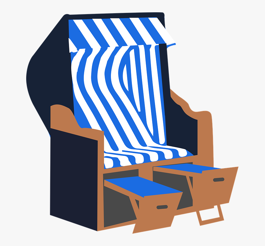 Pin Beach Chair Clipart - Strandkorb Clipart, HD Png Download, Free Download