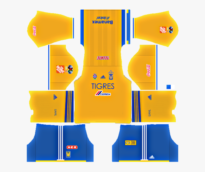 #dlskit Tigres Uanl 2019-2029 Kit - Kit Bayern Munich 2019 Dream League Soccer, HD Png Download, Free Download