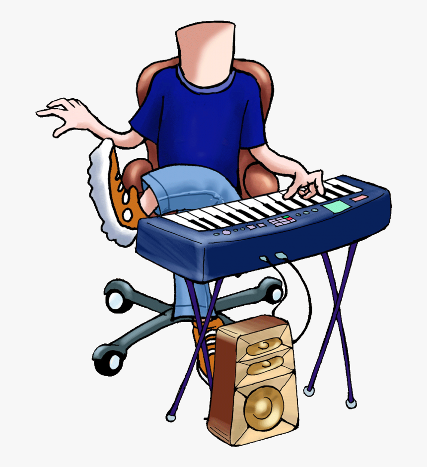 Boy Sit On Chair Cartoon - Keyboard Player, HD Png Download, Free Download