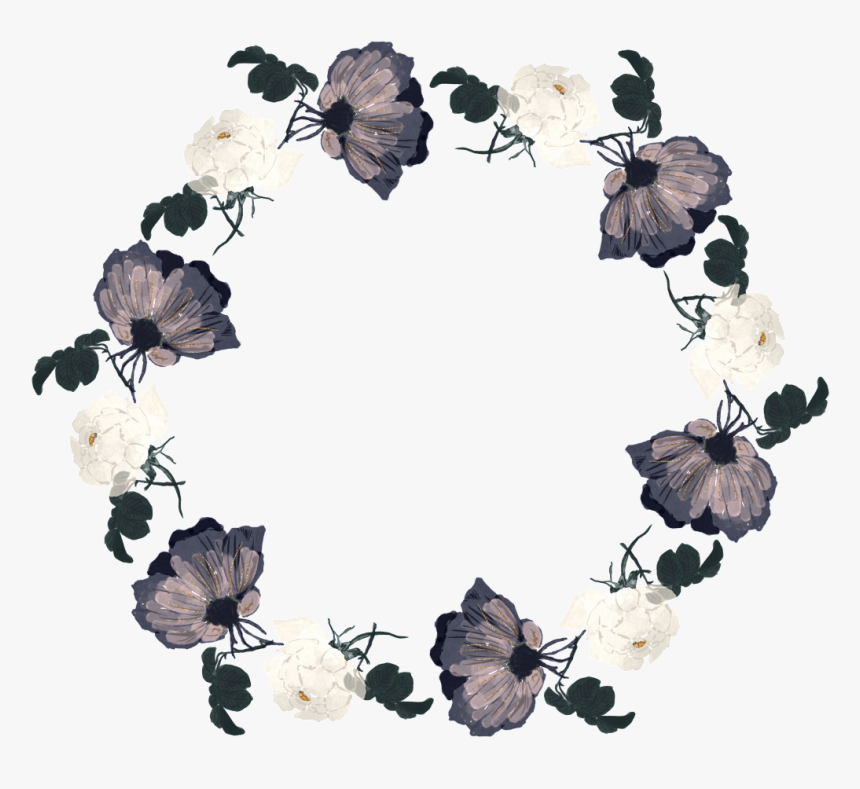 Elegant Transparent Watercolor Garland - Corona De Flores Png Blanco Y Negro, Png Download - kindpng Elegant Transparent Watercolor Garland - Corona De Flores Png Blanco Y Negro, Png Download - kindpng